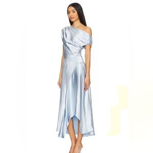 NWT ASTR Blue Satin Mairyn Dress l M